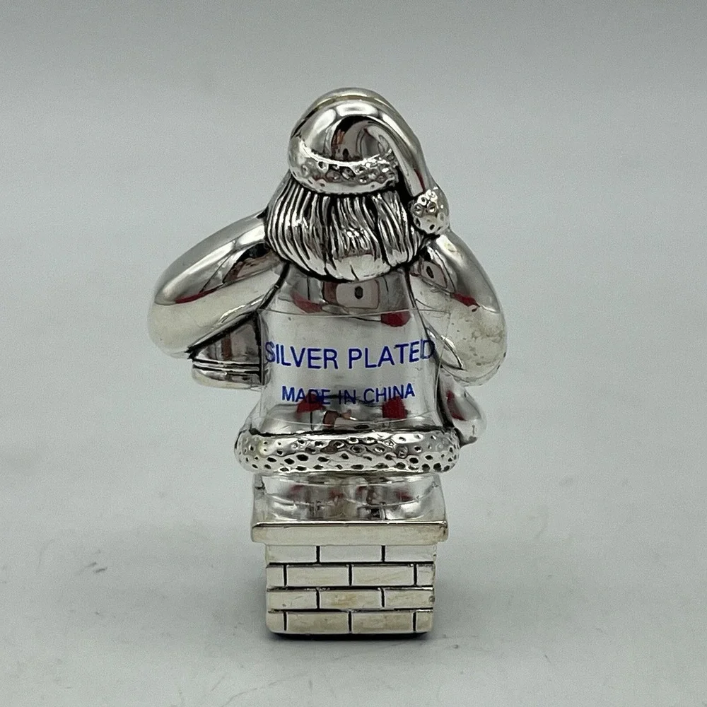 12 Silverplate Table Place Card Holders Santa Wallace Silversmith Christmas 3‎